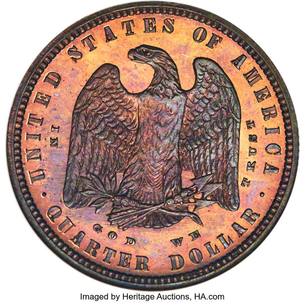 image for: 1879 25C Morgan's Liberty Head Quarter Dollar, Judd-1594, Pollock-1788, High R.6, PR66 Red and Brown NGC....