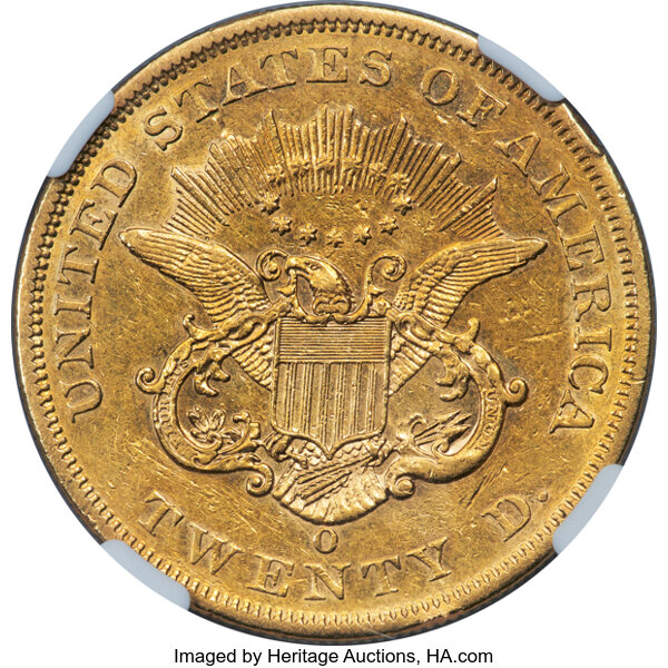 image for: 1861-O $20 AU55 NGC. Winter-1....