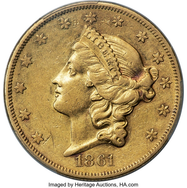 image for: 1861-O $20 XF45 PCGS. Winter-1....