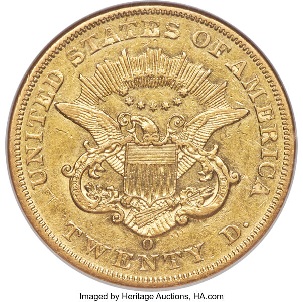 image for: 1860-O $20 AU53 NGC. Winter 2....