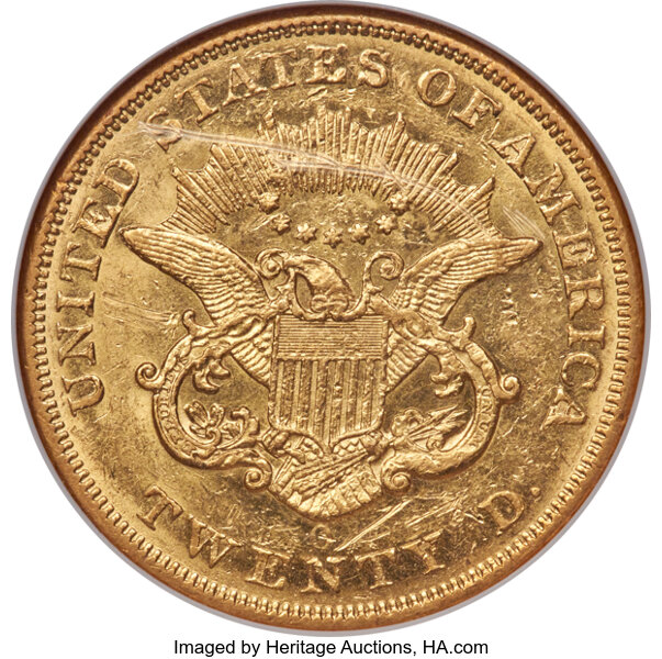 image for: 1857-O $20 AU58 NGC. Winter 1....