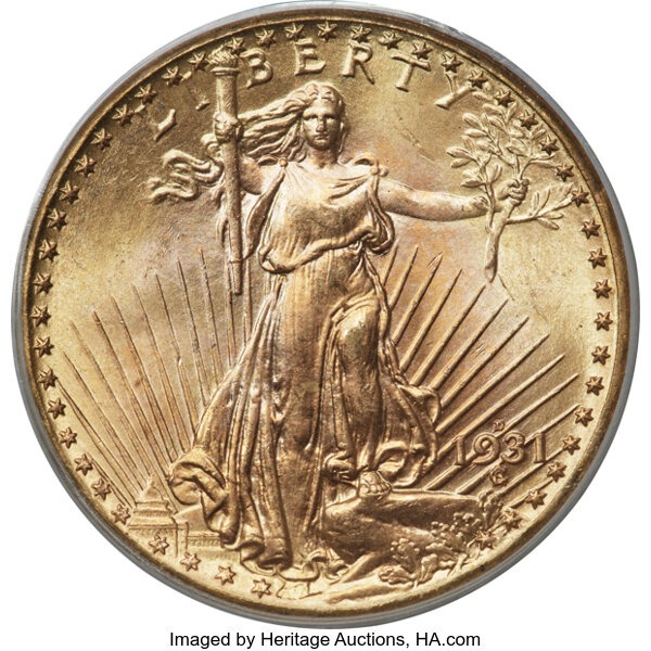 image for: 1931-D $20 MS66 PCGS. CAC....