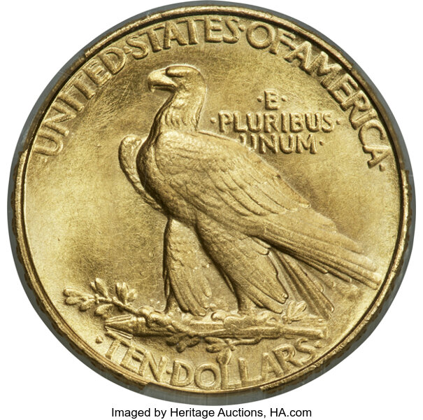 image for: 1907 $10 Rolled Rim MS65+ CACG....