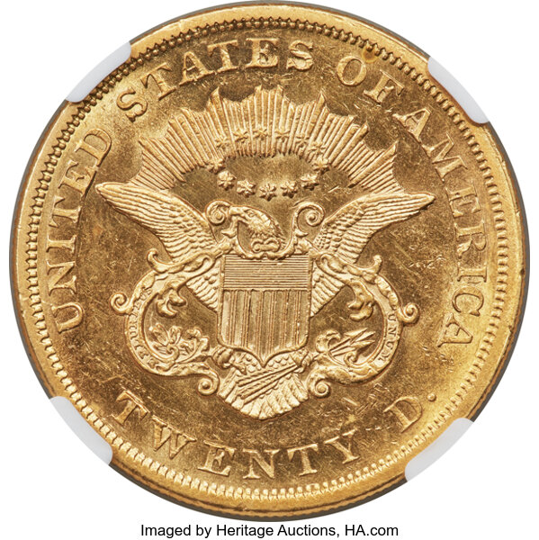 image for: 1862 $20 MS61 NGC....