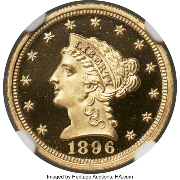 image for: 1896 $2 1/2 JD-1, High R.4, PR68★  Ultra Cameo NGC....