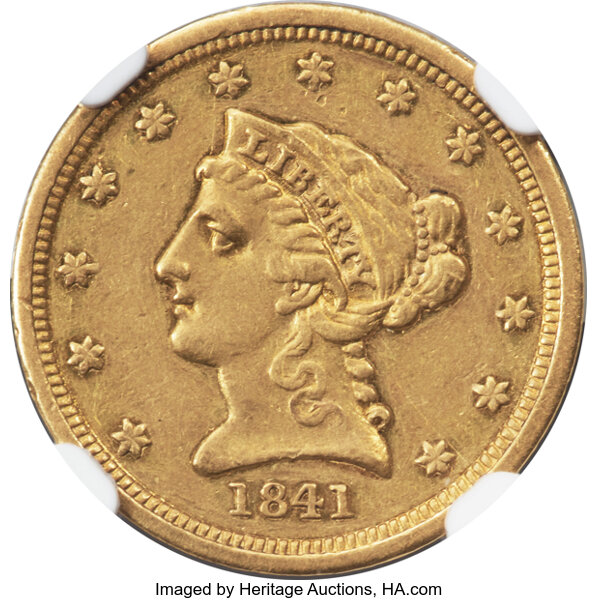 image for: 1841 $2 1/2 JD-1, High R.6, PR55 NGC....