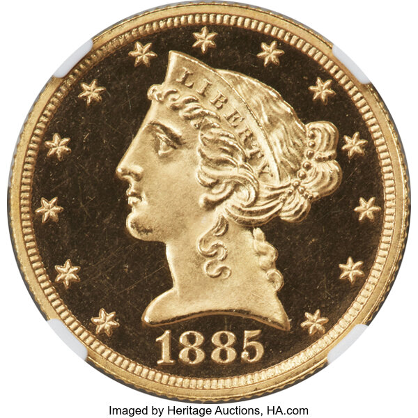 image for: 1885 $5 JD-1, Low R.6, PR67 Ultra Cameo NGC....