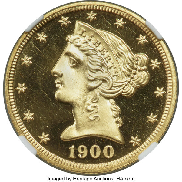 image for: 1900 $5 JD-1, R.4, PR67 Ultra Cameo NGC....