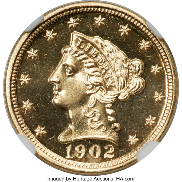 image for: 1902 $2 1/2 JD-1, Low R.4, PR67 Cameo NGC....