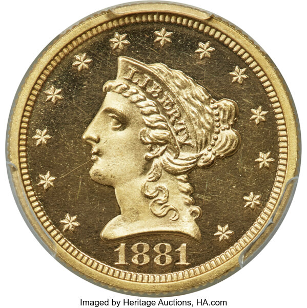 image for: 1881 $2 1/2 JD-1, R.6, PR65 Deep Cameo PCGS. CAC....