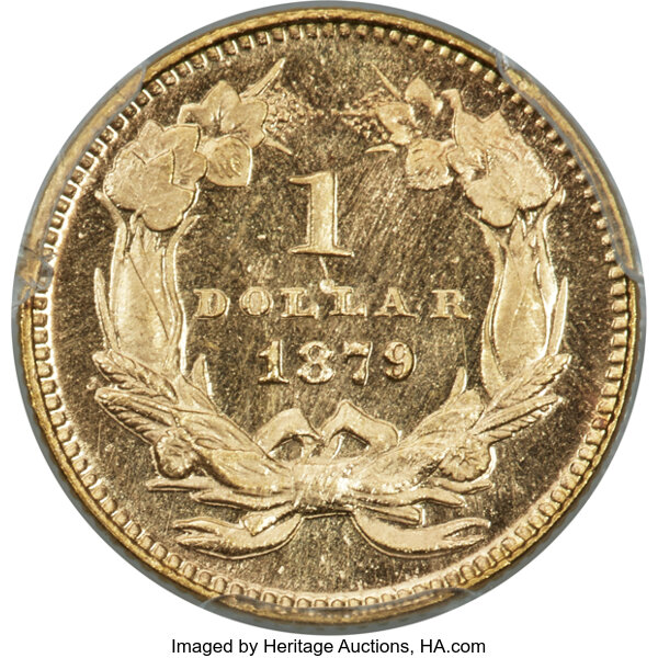 image for: 1879 G$1 JD-1, R.6, PR65 Cameo PCGS....
