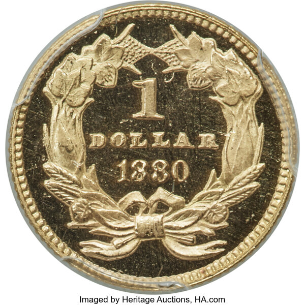 image for: 1880 G$1 Low Date, JD-1, R.6, PR66+ Deep Cameo PCGS. CAC....