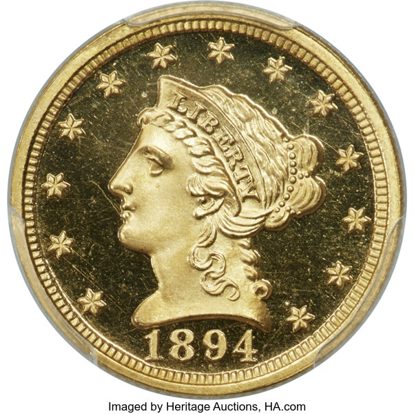 image for: 1894 $2 1/2 JD-1, Low R.5, PR66+ Deep Cameo PCGS. CAC....