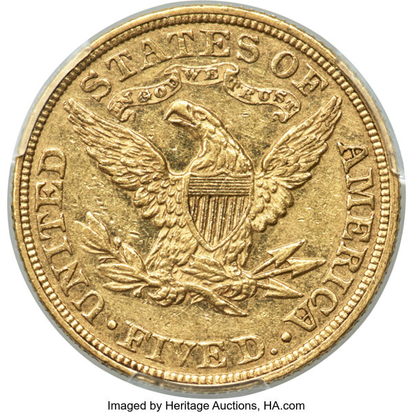 image for: 1887 $5 JD-1, R.5, PR55 PCGS. CAC....