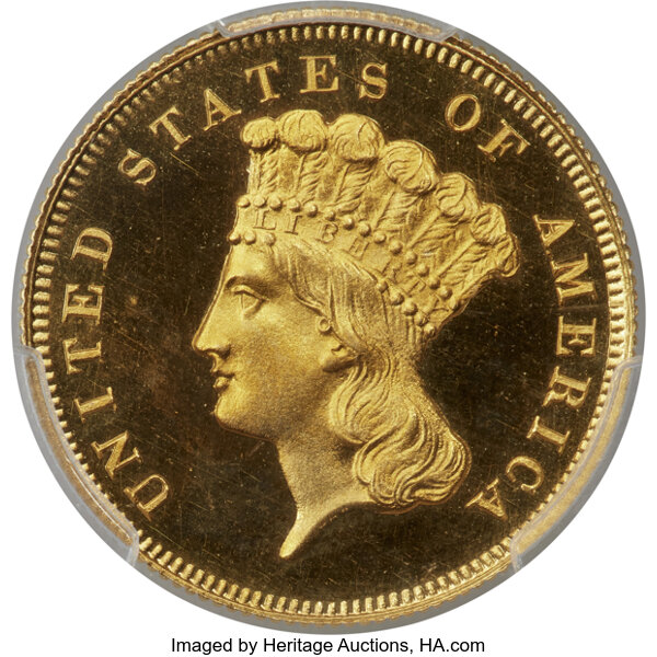 image for: 1862 $3 JD-1, High R.6, PR65+ Deep Cameo PCGS. CAC....