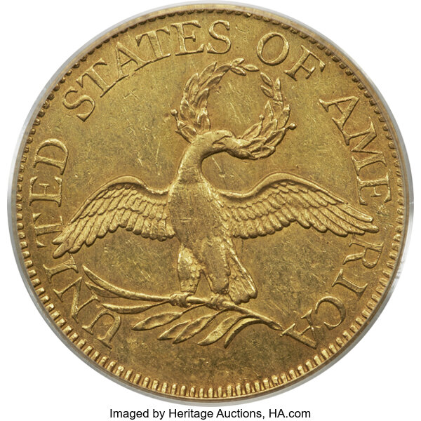 image for: 1795 $5 Small Eagle, BD-4, R.5, AU50 PCGS....