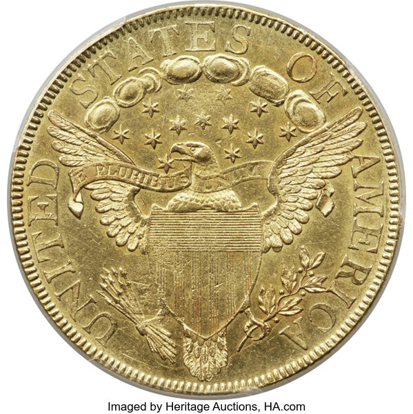 image for: 1801 $10 BD-1, R.5, AU58 PCGS....