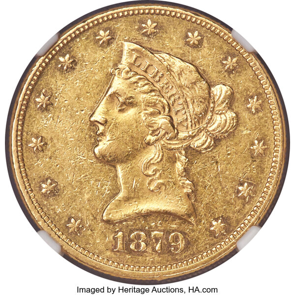 image for: 1879-O $10 AU58 NGC....