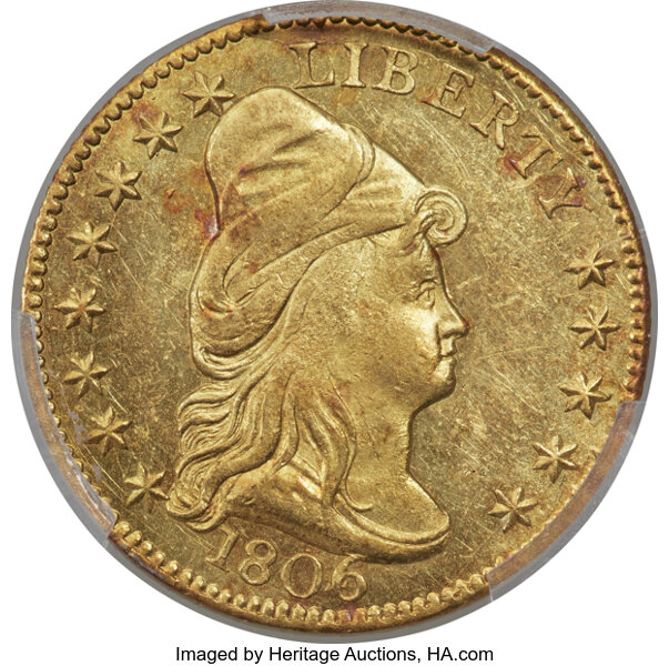 image for: 1806/4 $2 1/2 8x5 Stars, BD-1, High R.4, MS63 PCGS....