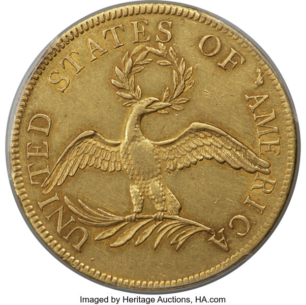 image for: 1795 $10 13 Leaves, BD-5, R.5, AU55 PCGS....