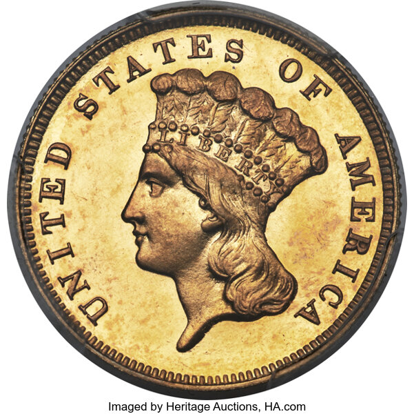 image for: 1885 $3 JD-1, High R.4, PR65 Cameo PCGS. CAC....