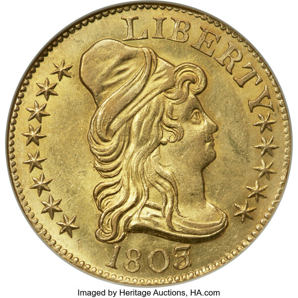 image for: 1803/2 $5 BD-1, R.4, MS63 NGC. CAC....