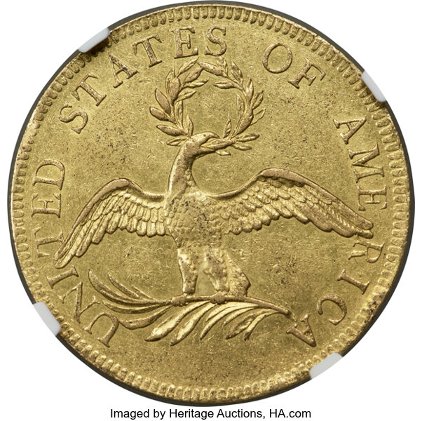 image for: 1795 $10 13 Leaves, BD-1, High R.3, AU55 NGC....