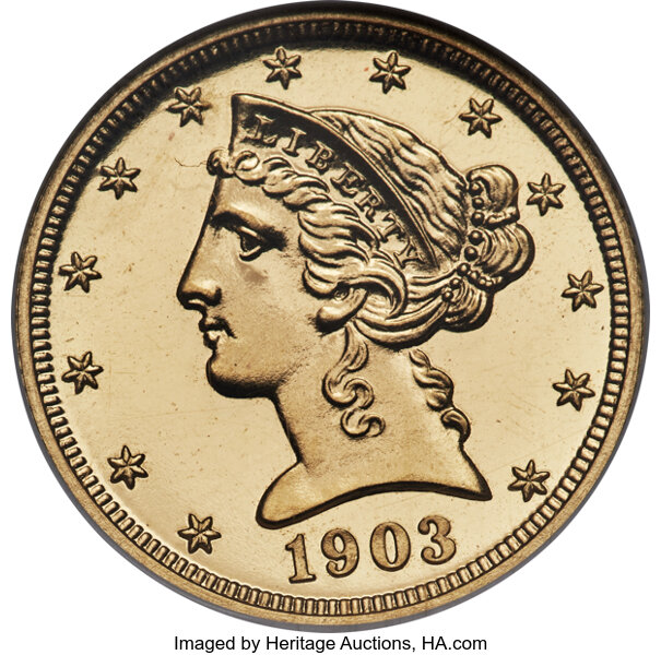 image for: 1903 $5 JD-1, R.4, PR67 Cameo NGC. CAC....