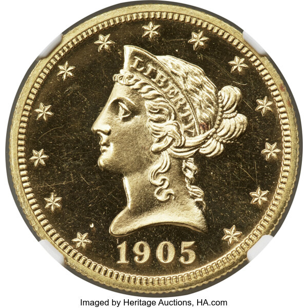 image for: 1905 $10 JD-1, R.5, PR63 Cameo NGC. CAC....