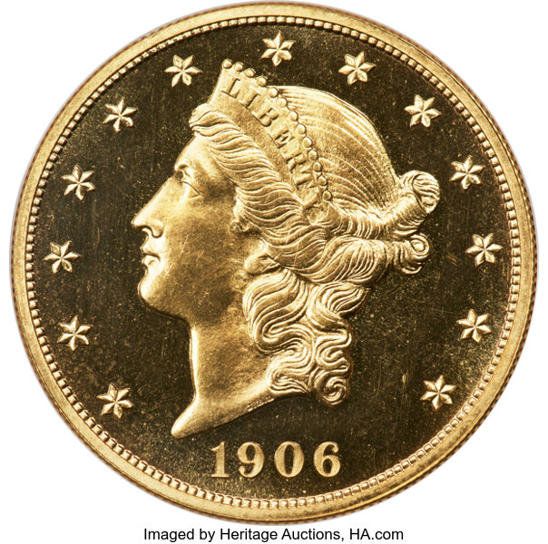 image for: 1906 $20 JD-1, High R.4, PR66 Cameo PCGS. CAC....