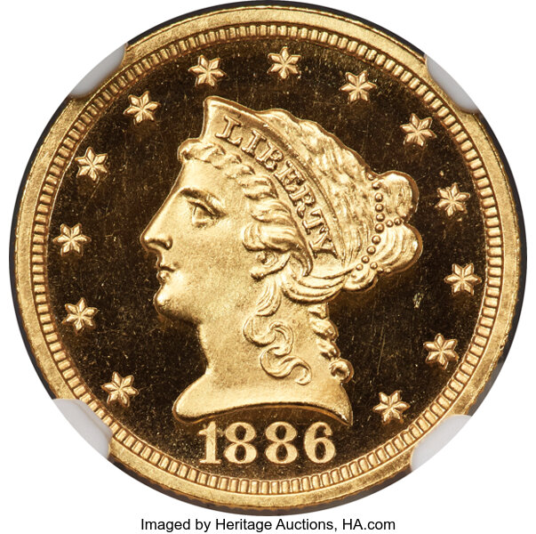 image for: 1886 $2 1/2 JD-1, R.5, PR65 Ultra Cameo NGC....