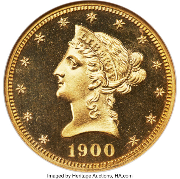 image for: 1900 $10 JD-1, Low R.5, PR65 Cameo NGC....