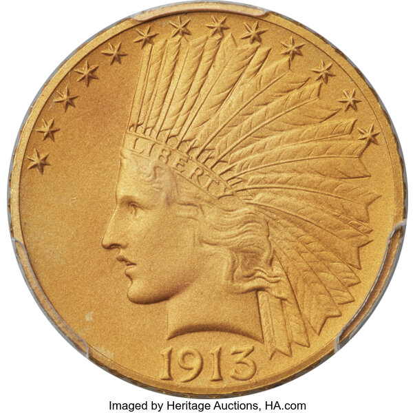 image for: 1913 $10 JD-1, R.5, PR65 PCGS....