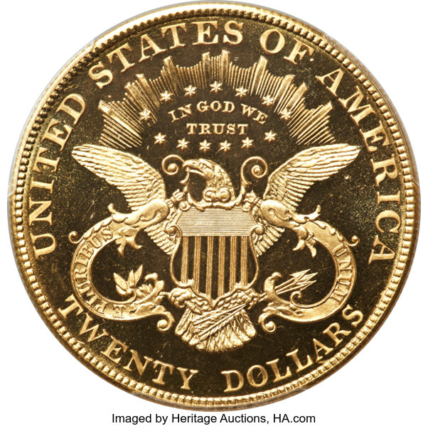 image for: 1907 $20 JD-1, R.5, PR64+ Cameo PCGS. CAC....