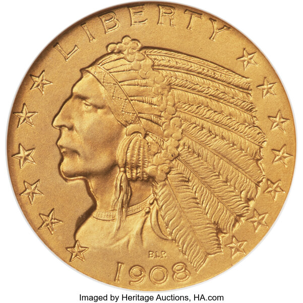 image for: 1908 $5 JD-1, R.4, PR67 NGC. CAC....