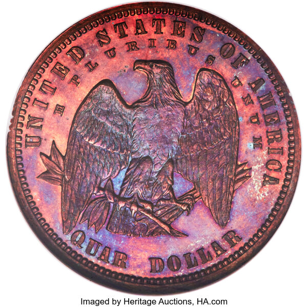 image for: 1879 25C Washlady Quarter, Judd-1591, Pollock-1784, Low R.7, PR65 Red and Brown Cameo NGC....