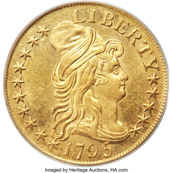 image for: 1795 $5 Small Eagle, BD-1, R.5, MS62 PCGS....