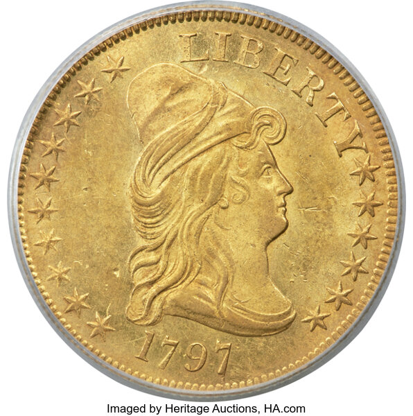 image for: 1797 $10 Large Eagle, BD-3, R.5, MS62 PCGS....