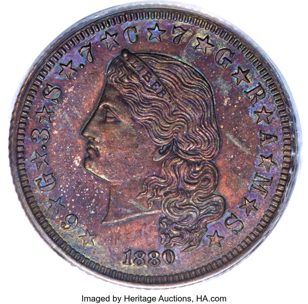image for: 1880 $4 Stella, Judd-1658, Pollock-1858, High R.6, PR63 Brown PCGS....