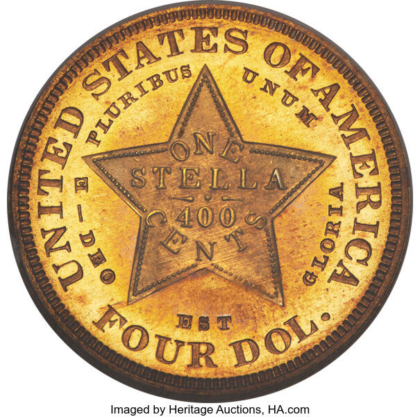 image for: 1880 $4 Coiled Hair, Judd-1660, Pollock-1860, JD-1, Low R.7, PR67 NGC. CAC....