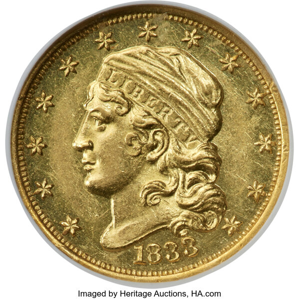 image for: 1833 $2 1/2 BD-1, R.5, MS62 Prooflike NGC....