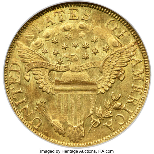 image for: 1799 $10 Small Obverse Stars, BD-7, R.3, MS62 NGC....