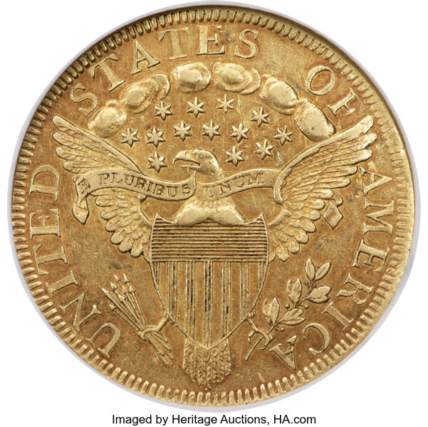 image for: 1797 $10 Large Eagle, BD-3, R.5, AU53 NGC....