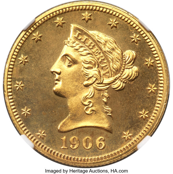 image for: 1906 $10 JD-1, R.5, PR66 NGC....