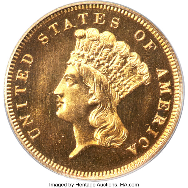 image for: 1885 $3 JD-1, High R.4, PR65 PCGS. CAC....