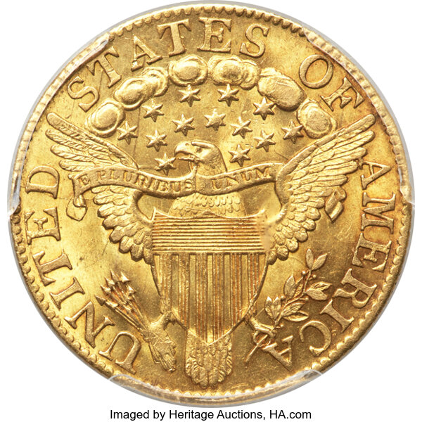 image for: 1804 $5 Small Over Large 8, BD-7, R.4, MS63 PCGS....