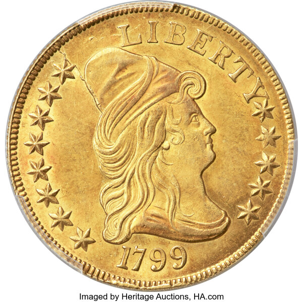 image for: 1799 $10 Small Obverse Stars, BD-6, R.5, MS63 PCGS....