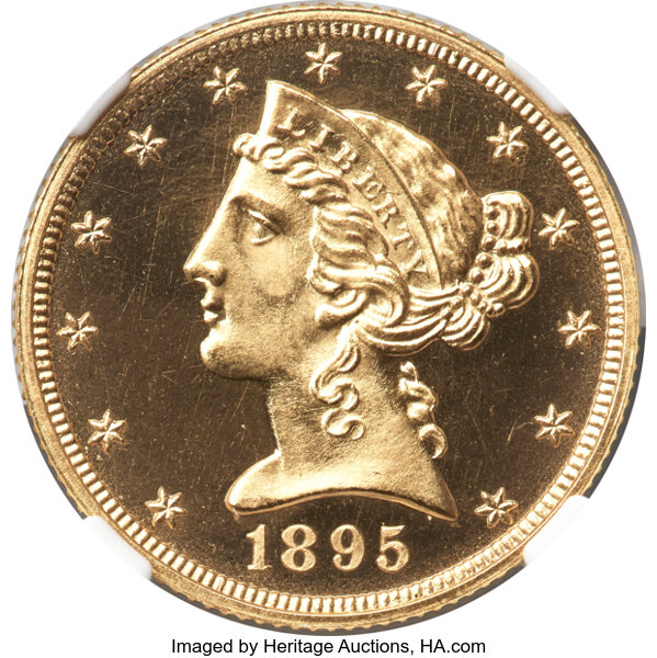 image for: 1895 $5 JD-1, R.5, PR66+ Ultra Cameo NGC....