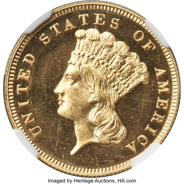 image for: 1889 $3 JD-1, R.4, PR66 Cameo NGC....