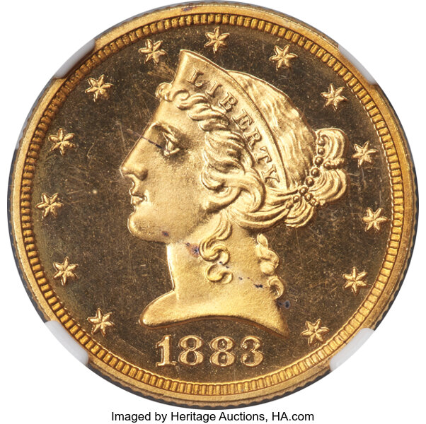 image for: 1883 $5 JD-1, R.6, PR65 Ultra Cameo NGC....